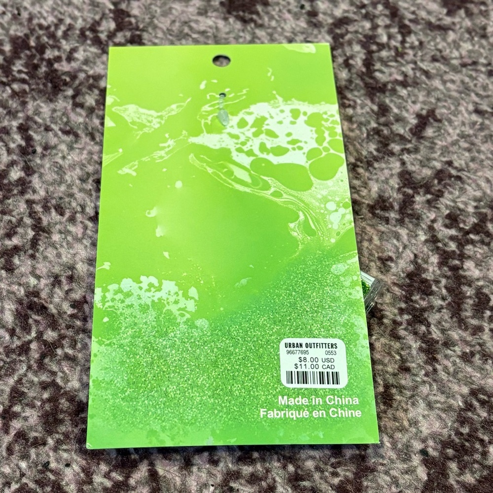 NEW * Urban Outfitters Green Liquid Glitter Keychain Mini Notebook BRAT 90s NWT - Picture 6 of 7